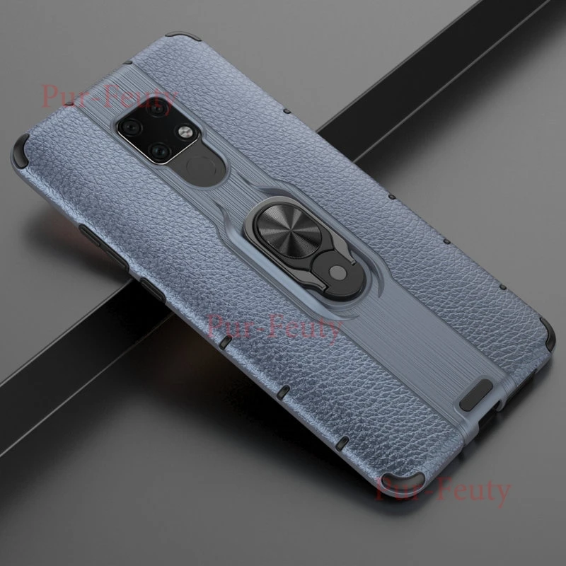Case On The For Huawei Mate 20X EVR-L29 Mate20X Armor Soft Silicone Bumper Magnetic Ring Armor Case For Huawei Mate 20X EVR AL00 - Цвет: Серый