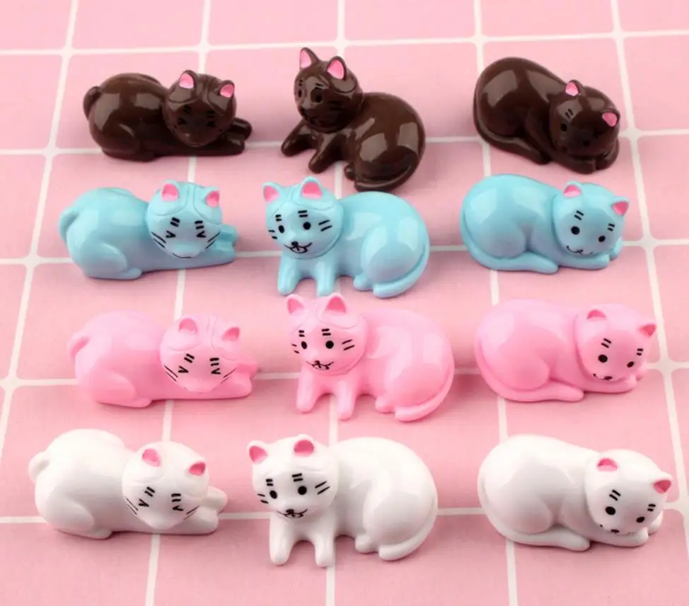 Kawaii Моделирование смолы кошачий кабошон принадлежности для скрапбукинга сделай