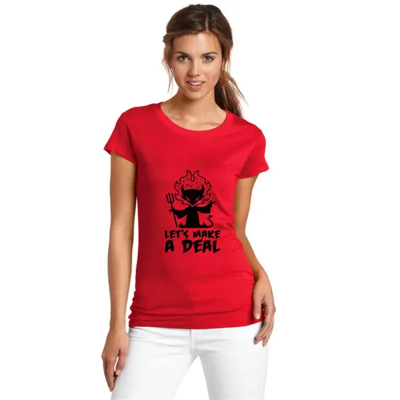 

Custom deal with the devil t shirt tee women plus sizes s-5xl cotton slim fit