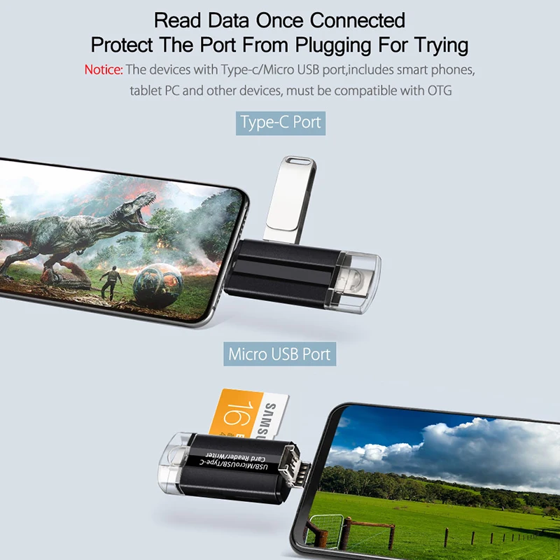 4 в 1 адаптер для карт OTG Micro SD Type C кардридер с SD/TF картой USB 2 0 слот памяти устройство