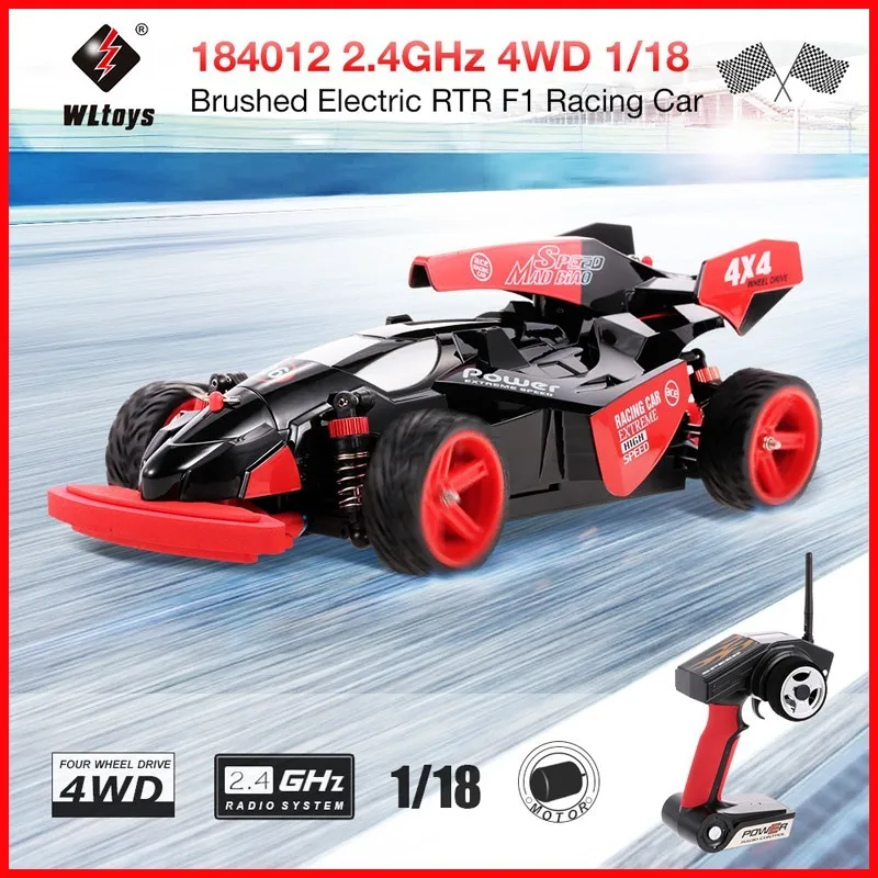 WLtoys 184012 2.4GHz Brushed RC Car 4WD 1/18 45KM/H Electric RTR F1 Racing Car RC Mdeo Vehicle Remote Control Toys
