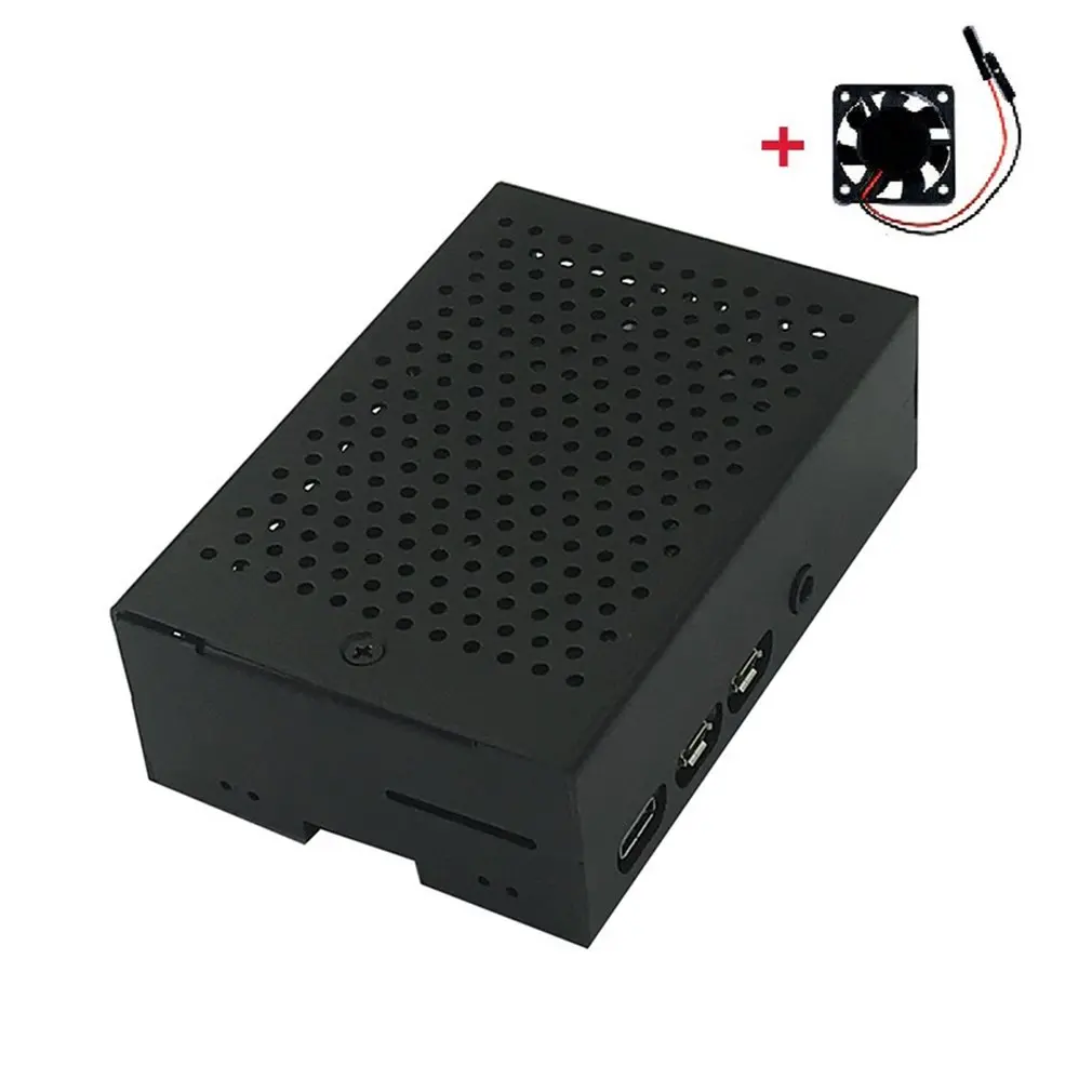 Для Raspberry Pi 4 Модель B чехол+ 5 В/3,3 В с охлаждающим вентилятором корпус теплоотвода комплект для Raspberry Pi 4 Модель B