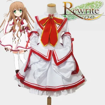 

Japan Anime Women Girl Lolita Style Rewrite Kanbe Kotori Cosplay Dress Costume White Red