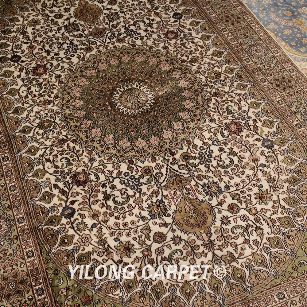 YILONG 4'x6' шелковый ковер в восточном стиле элегантная антикварная вещь персидские шелковые коврики для продажи (WY347A4x6)