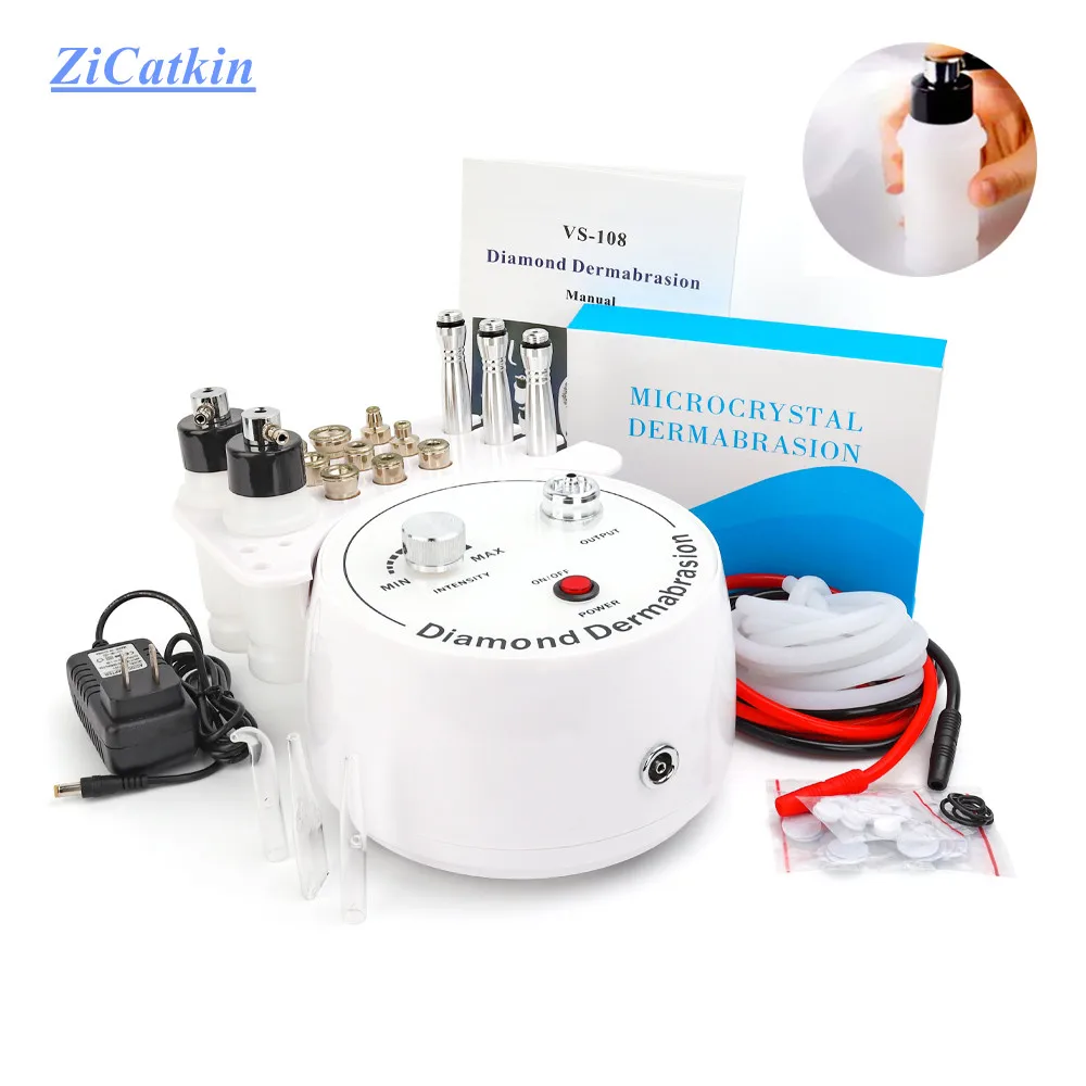 ZiCatkin Diamond Microdermabrasion Beauty Machine Vacuum Suction Tool Water Spray Facial Moisten Face Exfoliate Skin Peeling zicatkin diamond microdermabrasion peel machine skin exfoliating facial hydrafacial machine water sprayer face peeling machine