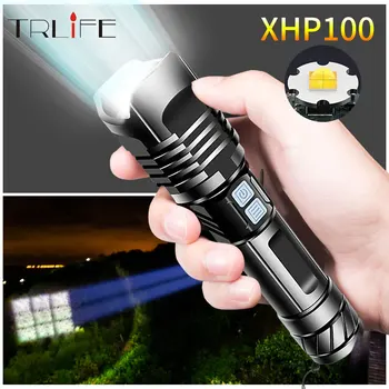 

Drop Shippping XHP100 Flashlight XHP90.2 powerful led Rechargeable tactical flashlight led torch XHP70.2 Led lantern 26650 lamps
