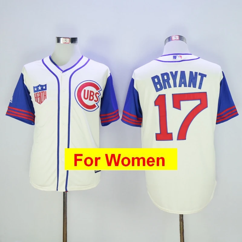 Красный Женская майка Chicago Javier Baez Anthony Rizzo Kris Bryant Ryne Sandberg FLEX& Cool Base - Цвет: Красный