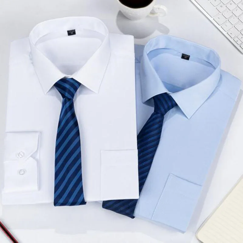 Мужская деловая одежда с длинными рукавами, рубашки Camisa, однобортные, однотонные, яркие цвета, весна-осень, ткань для формы Slim Fit
