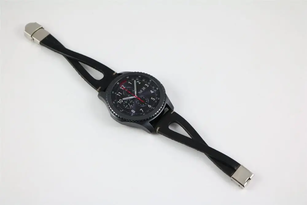 Black A С кожаным браслетом для samsung Galaxy watch 46 мм Ременная Передача S3 Frontier классический ремешок для часов 22 мм спортивный браслет huawei watch GT 46 мм - Цвет ремешка: Black A