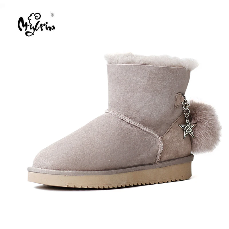 Wholesale/retail Top quality Australia Women's Fashion Snow Boots 100% Genuine Sheepskin Leather Ankle boots womens Shoes | Обувь