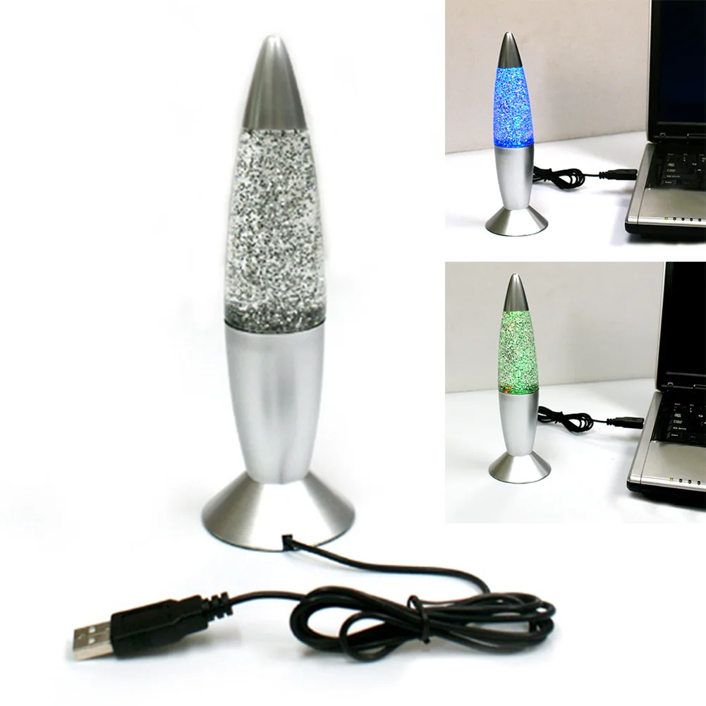 Домашний декор лава лампа с прикроватной тумбочкой USB Перезаряжаемый ночной