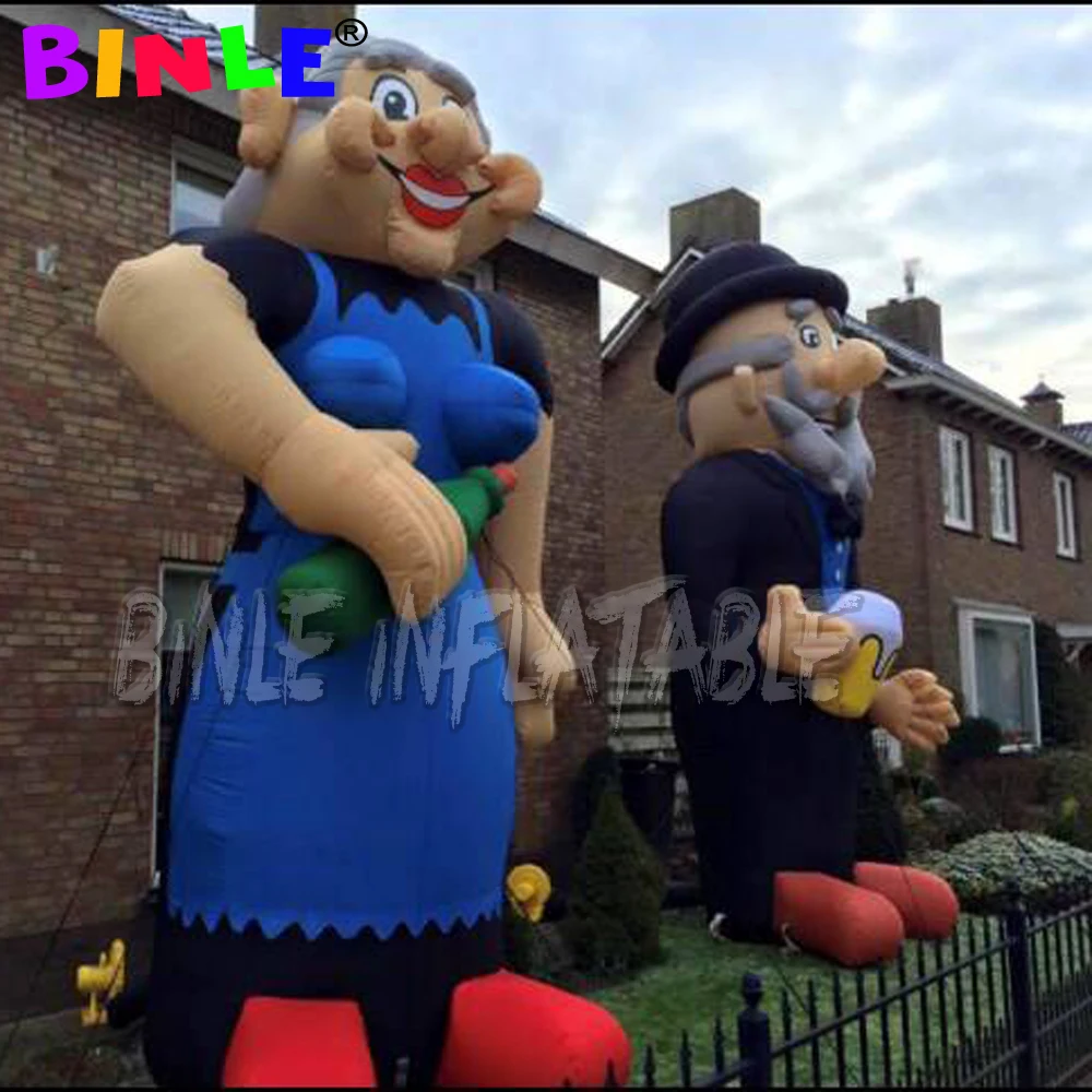 

Factory Price Advertising Colorful Inflatable Sarah And Abraham With Beer Bottle Holland Cartoon Balloon