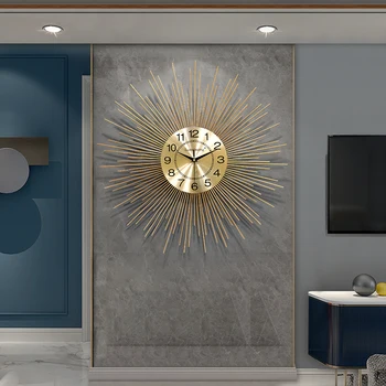 

European Luxury Iron Wall Clock Simple Living Room Home Quiet Atmosphere Personality Creative Wall Clock Modern Design