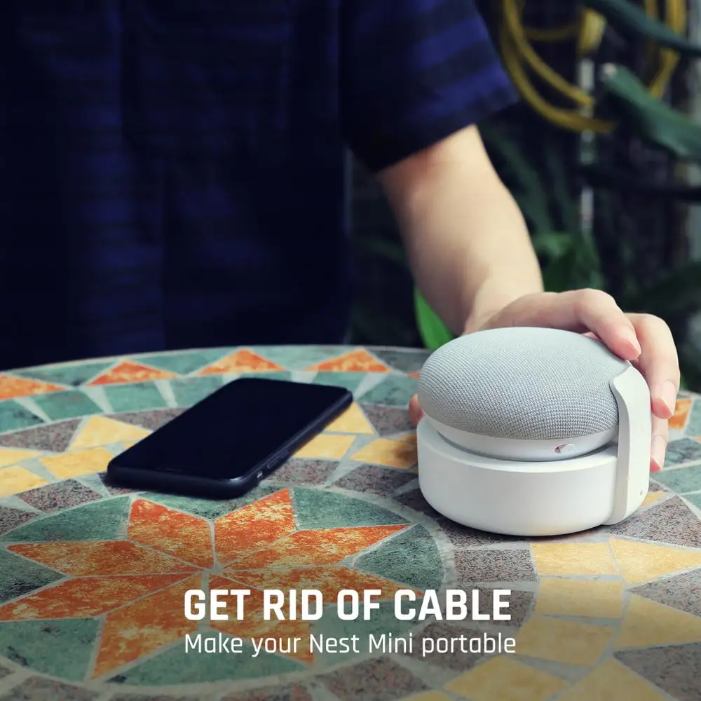 GGMM N2 Крепление батареи для Google Nest Mini 2nd Gen переносная док станция запасная батарея