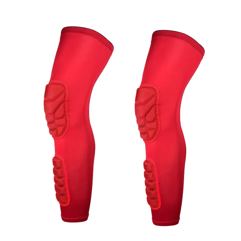1 пара спортивные наколенники дышащие гетры баскетбольные наколенники восхождение Футбол езда на колене Шестерни - Цвет: Красный