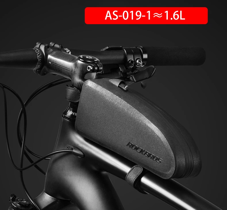 ROCKBROS велосипедная Сумка водонепроницаемая велосипедная верхняя передняя Труба каркасная сумка большая емкость MTB дорожный велосипед панье черный велосипед аксессуары - Цвет: AS-019-1