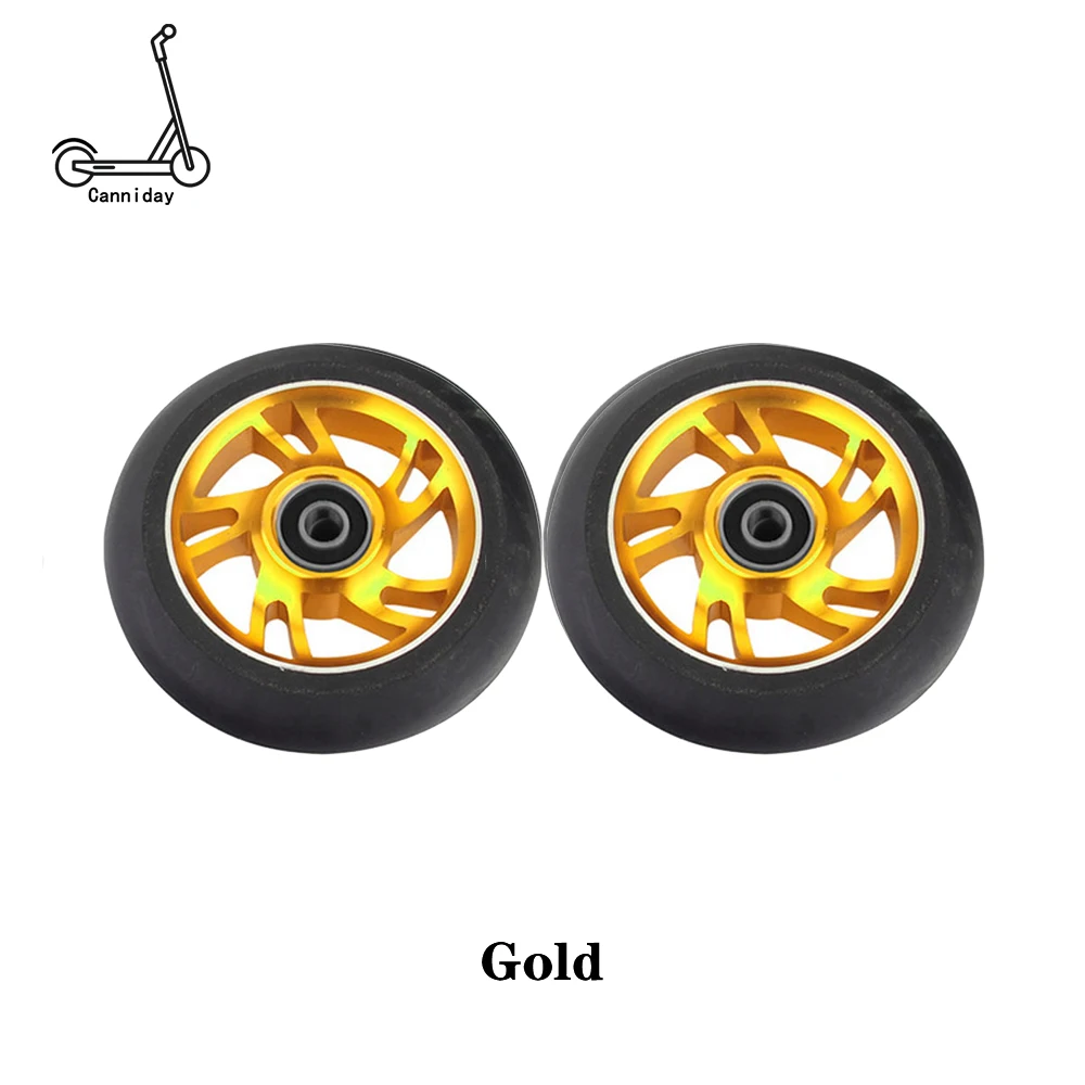 2PCS Freestyle Stunt Scooter 100mm Wheels With High Elastic Wear-resisting PU Alloy Core ABEC-9 bearings 88A Roller Ski Wheels