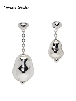 

Timeless Wonder Brass Asymmetric Geo Statement Stud Earrings Women Jewelry Punk Gothic Boho Rare Trendy Ins Top Heavy Fancy 2545