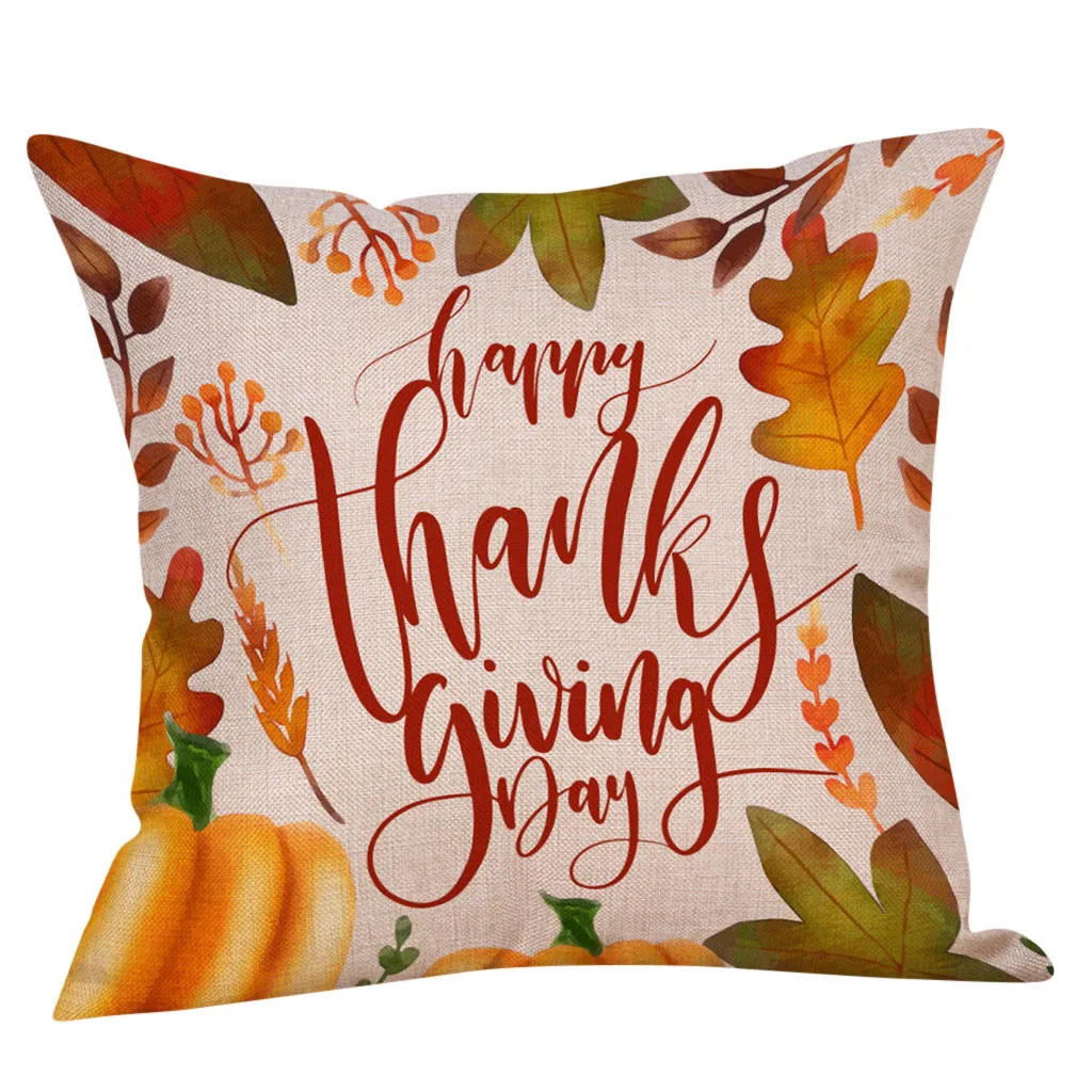 H Наволочка Happy Thanksgivin Throw Наволочка декоративная подушка для дивана чехол для подушки - Цвет: H