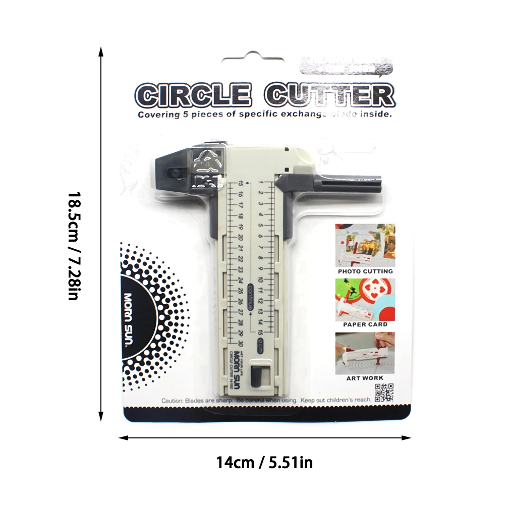 

Compass Cutter Round Circle Knife Double-cut Compasses Paper Knife Cutter Heat Shrink Film Photo Rounded Cutting Patchwork Tool