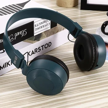 

BK-03 Wired Headphones Over Ear Foldable Cord Headset Artificial Leather Stereo MP3 Built-in Mic Headphone For Ipad PC Phone new