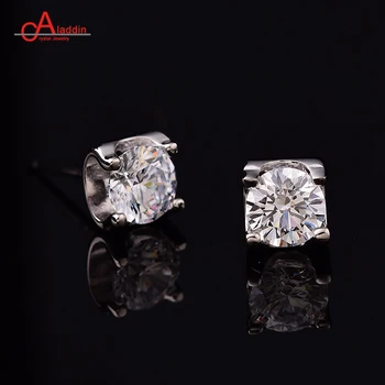 

Aladdin D FL Round Cut Total 1/2ct Diamond Test Passed Moissanite 18K Gold Plated 925 Silver Earring Jewelry Girlfriend Gift