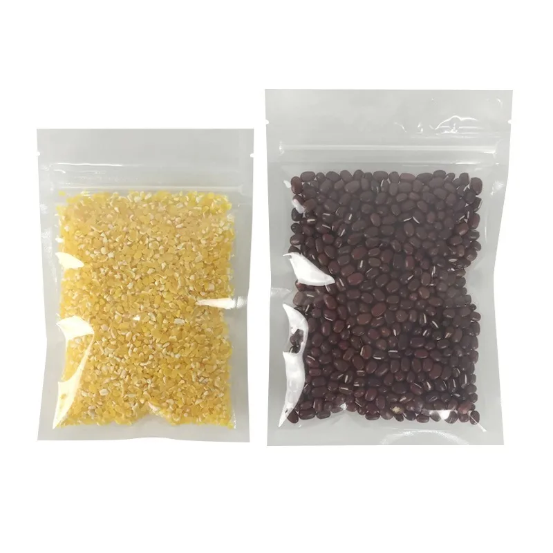 

50pcs Plastic Automatic Sealing Bag Transparent Packaging Bag Food Vacuum Bag Dry Fruits Envelope Bag Zipper Plastic Bag