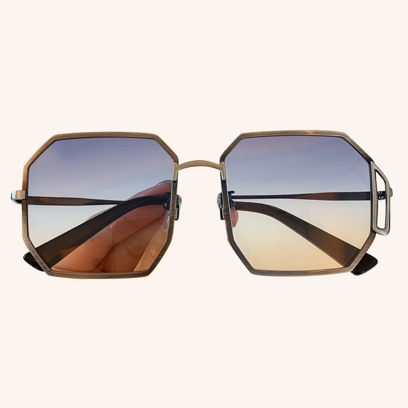 No.1 sunglasses Металлические оправа квадратные очки женские роскошные винтажные градиентные оттенки дамы с фирменной коробкой - Цвет линз: No.1 sunglasses