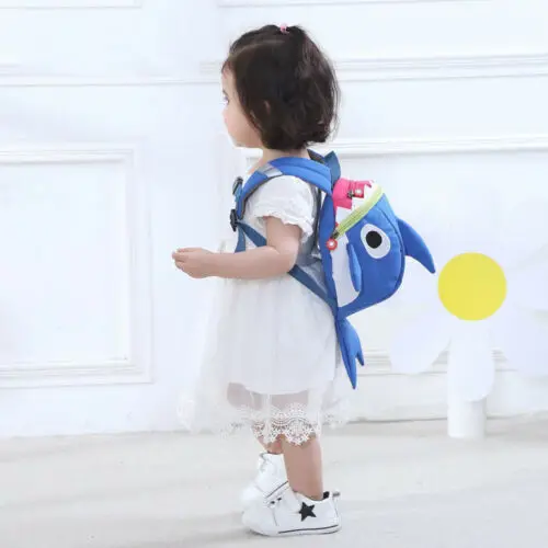 Shark Blue Backpack Сумка для мальчиков и девочек, детская безопасность, поводок, анти-потеря, динозавр, Акула, рюкзак, ремень, сумка для прогулок, для малышей, детский сад, школьная сумка - Цвет: Shark Blue Backpack