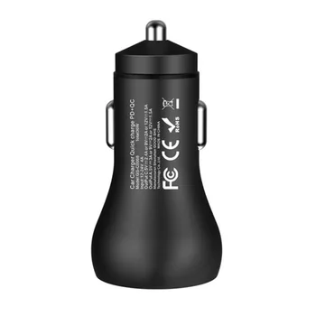 

Dual USB Car Charger 36W Fast Charger USB Adapter Built In Led Indicator Light Universal For 12V-24V Vehicles