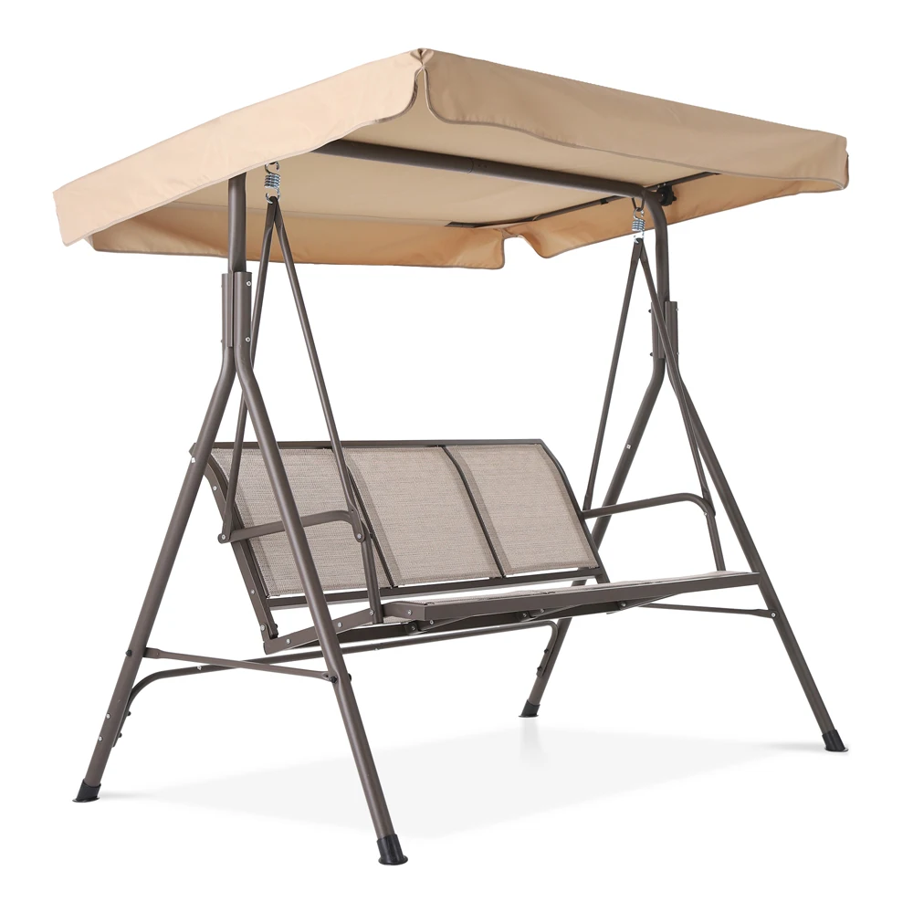 

3 Person Outdoor Patio Swing steel frame textlene seats Steel Frame swing chair