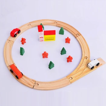 

Children Wooden DIY Circular Orbit Toys Assembled Round Track Train Sliding Educational Toys Building Blocks Kids Birthday Gift