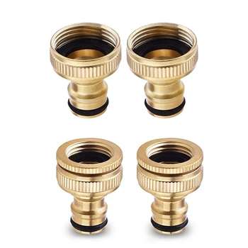 

2 Pack 3/4-Inch Garden Hose Tap Connector Brass & 2 Pack Brass Hosepipe Tap Connector 1/2 Inch and 3/4 Inch
