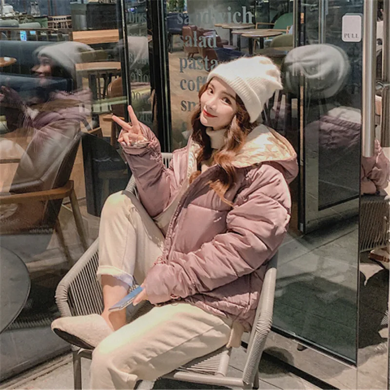 New Solid Hooded Female Women Warm Winter Jacket Fashion Womens Loose Outwear Parkas for Women Winter Cotton Padded Coat