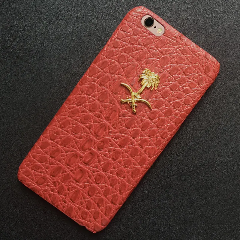 Red Кожаный чехол с национальной эмблемой Саудовской Аравии для iphone X 7 8 6 6S Plus XS чехол для MAX XR Bluetooth беспроводной Чехол для наушников для AirPods - Цвет: Red