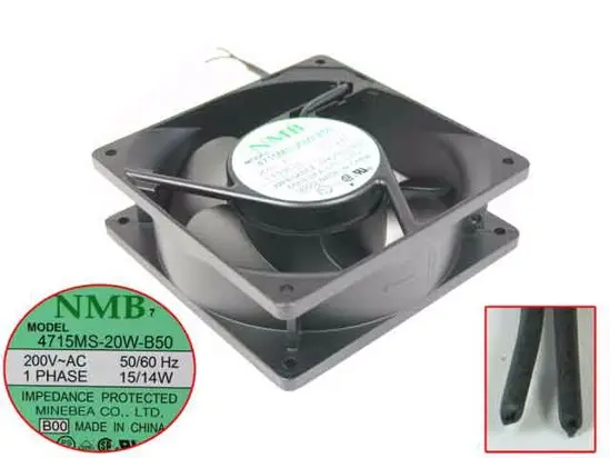 

NMB-MAT 4715MS-20W-B50 AC 200V 15W 120x120x38mm вентилятор охлаждения сервера
