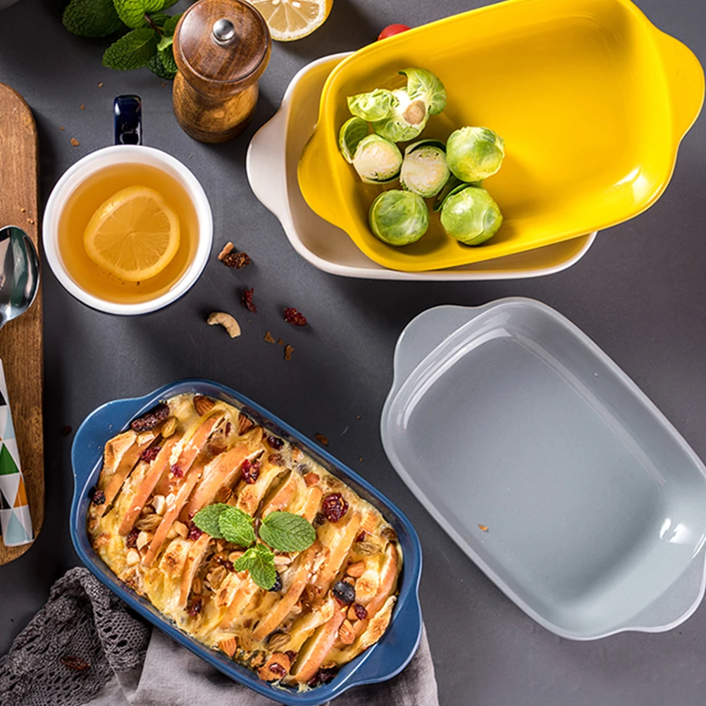 Creative Ceramics Baking Tray Practical Household Baking Plate Cake Bread Baking Tray For Home Kitchen Bakery Kitchen Tool