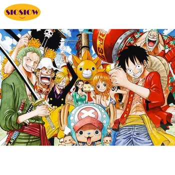 

5 D DIY One Piece Luffy Monkey D Diamond Painting Full Square Round Cross Stitch Diamond Mosaic Embroidery Rhinestone Home Decor
