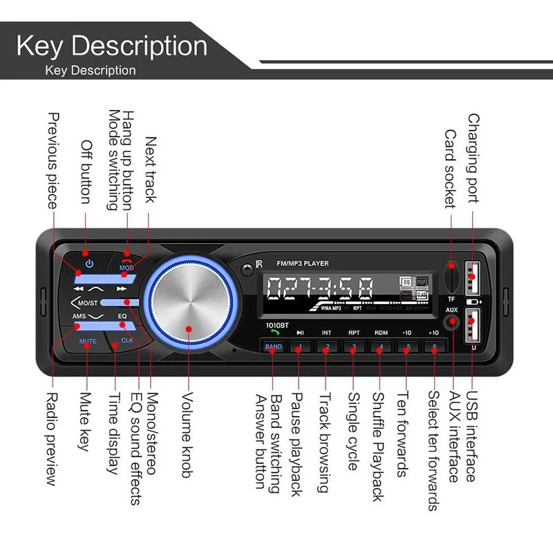 Bluetooth автомагнитолы с пультом дистанционного управления 1 Din Авторадио MP3 плеер Автомобильный стерео радио Aux FM приемник качественный мультимедийный плеер