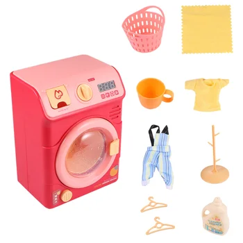 

1 Set Mini Simulation Washing Machine Electric Washing Machine Toy Funny Play House Toy without Battery (Red)