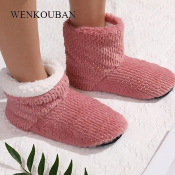 

2020 Women Slippers Winter Fur Slides For Women Home Slippers Fashion Bling Indoor Floor Slippers Warm Ladies Plush Shoes