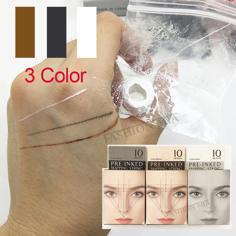 Microblading Brow Mapping String Permanent Makeup Positioning Eyebrow Measuring Pre- Inked line For PMU Tattoo Accessory | Красота и