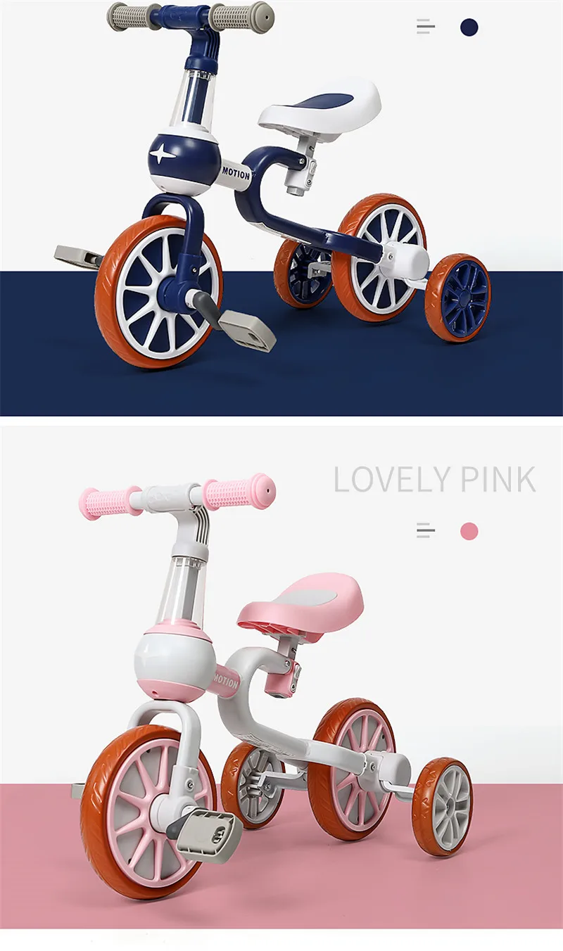 3 in 1 Kids Balance Bike Baby Push Bicycle For 2 3 4 Ages Child Toddler Learn to Ride Walker Multifunction Kids Ride on Toy