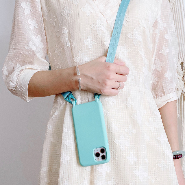 Color Crossbody Cord Strap Phone Case for iPhone 12 11 Pro Max XR XS Max X 7 8 Plus Lanyard Necklace Rope Skin Feel Cases