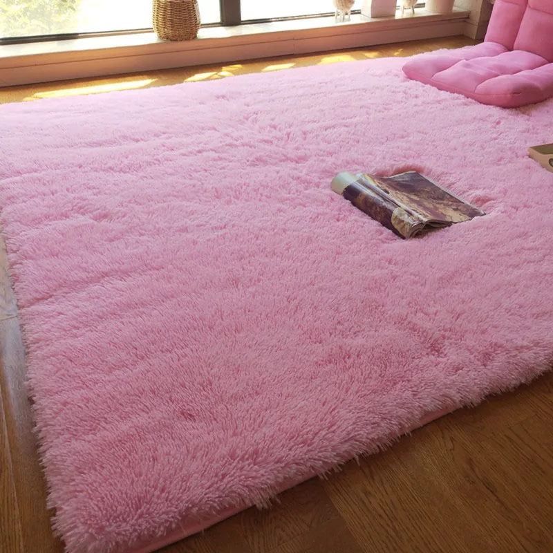 Pink DannyKarl, коврик для пола, супер мягкий шелковый ковер, ковер для спальни, шерстяной ковер, для дома, современный, твердый, ворсистый коврик, ковры для дома, гостиной - Цвет: Pink