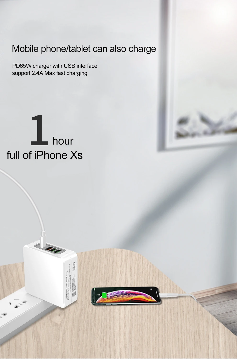 65 Вт быстрое зарядное устройство PD 2,0 для iPhone 11 Pro Xs Max USB QC 3,0 зарядное устройство для телефона адаптер для samsung s10 plus huawei P30 USC зарядное устройство