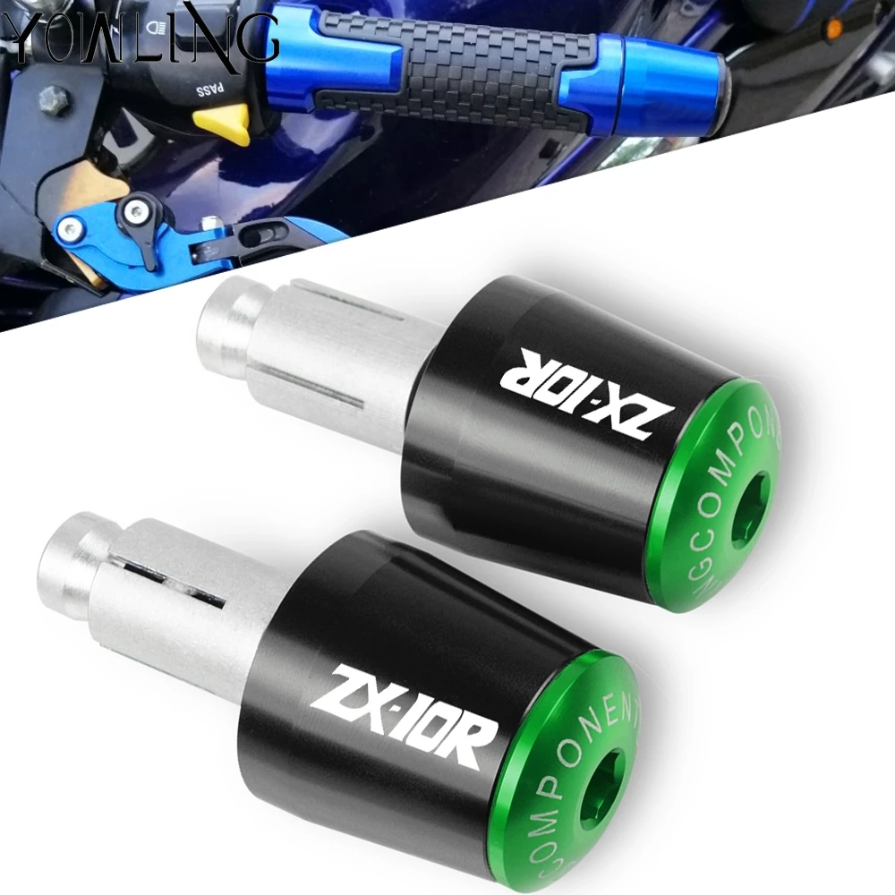Motorcycle Handlebar Grips Slider Cap Plug Aluminum Bar End For Kawasaki ZX10R 2006 2007 2008 2009 2010 2011 2012 2013