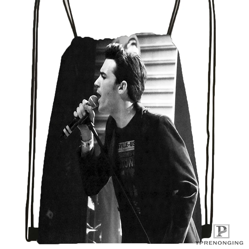 Пользовательский Presley Элвиса походная сумка на шнурке милый рюкзак для детей(черная спинка) 31x40 см#180531-03-07