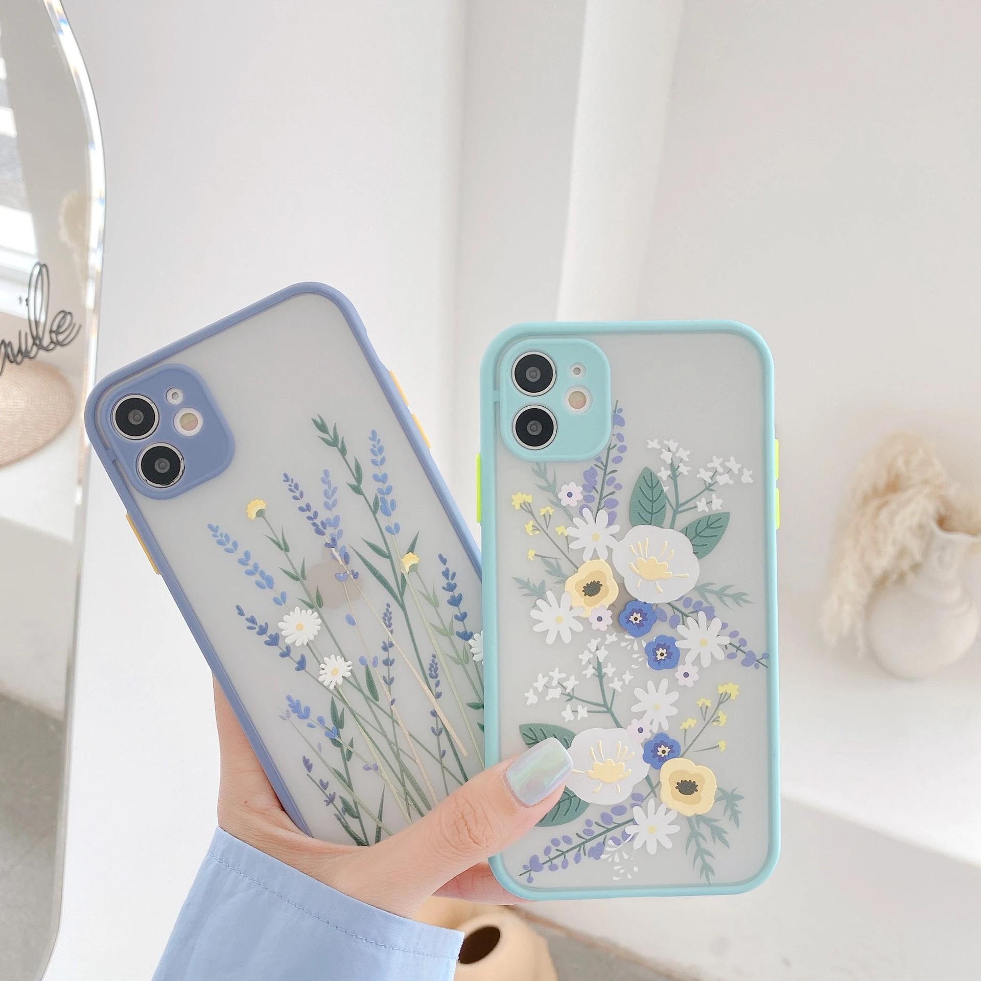 Luxury Flower Case For iPhone 12 Mini 11 Pro Max X XR XS Max 7 8 Plus 3D Relief Floral Transparent Soft TPU Back Cover Luxury Flower Case For iPhone 12 Mini 11 Pro Max X XR XS Max 7 8 Plus 3D Relief Floral Transparent Soft TPU Back Cover
