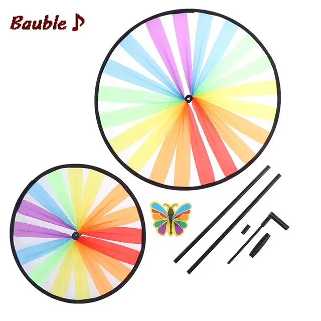 Colorful Polyester Wheel Windmill for Children Outdoor Activities and Garden Decoration Kids Windmill Toy 4